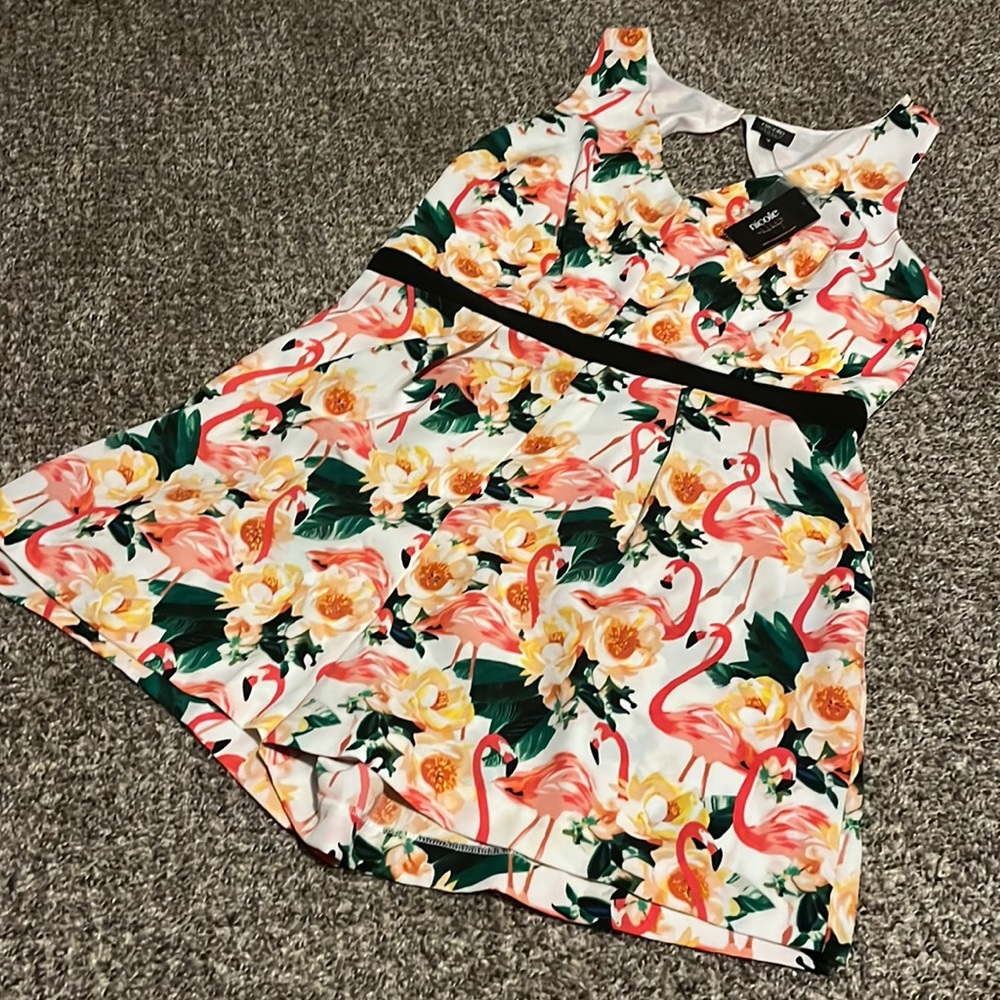 Nicole Miller Flamingo print romper